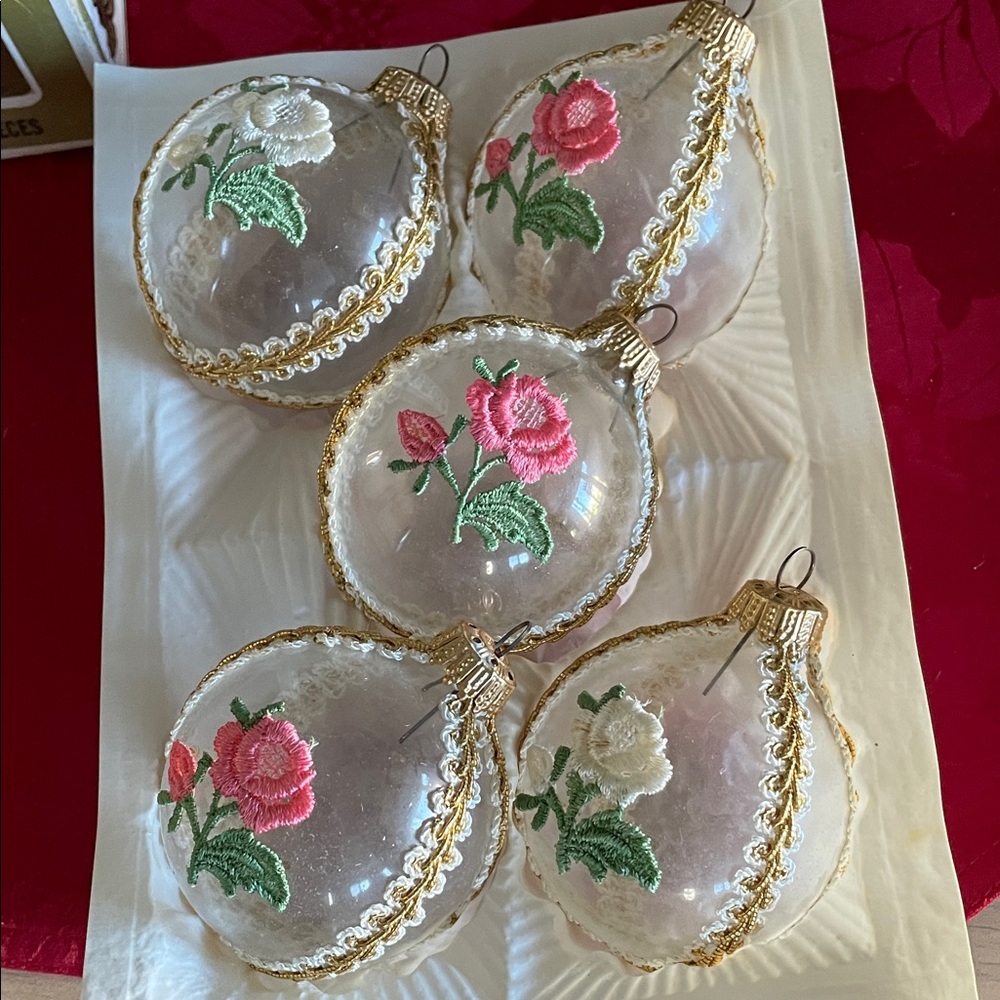 Unique Embroidered Set of Ornaments